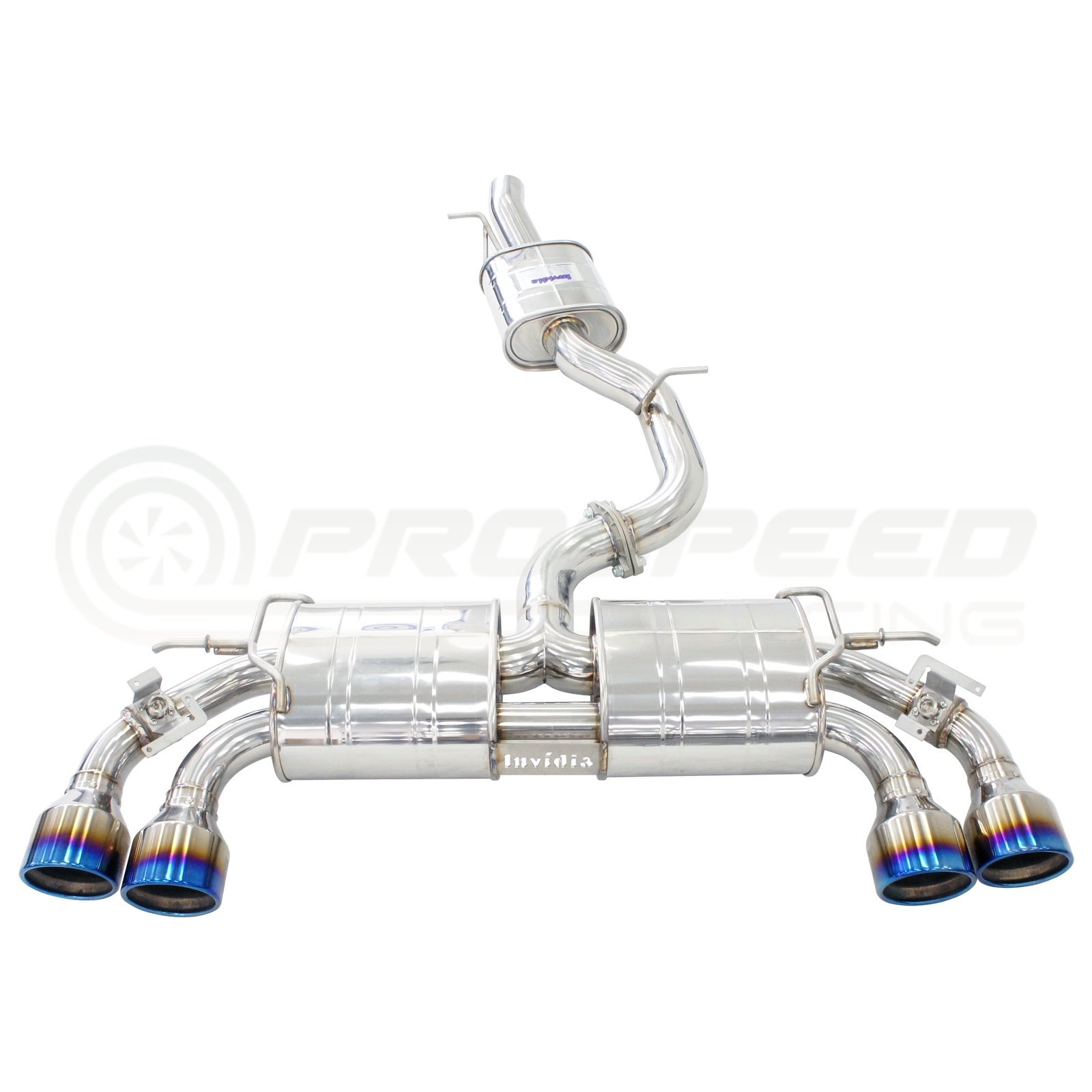 Invidia R400 Valved Cat Back Exhaust w/Round Tips - Straight Cut Polished Stainless Tips - VW Golf R Mk7.5 - Revzone