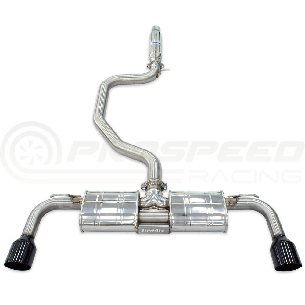 Invidia R400 Cat Back Exhaust - Straight Cut Black Stainless Tips - VW Golf GTI Mk8 - Revzone