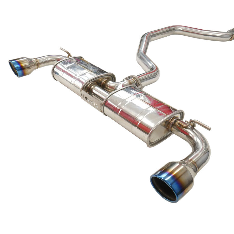 Invidia R400 Cat Back Exhaust - Straight Cut Titanium Blue Tips - VW Golf GTI Mk8 - Revzone