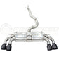 Invidia R400 Valved Cat Back Exhaust w/Round Tips - Straight Cut Titanium Blue Tips - VW Golf R Mk8