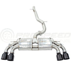 Invidia R400 Valved Cat Back Exhaust w/Round Tips - Rolled Titanium Blue Tips - VW Golf R Mk8 - Revzone