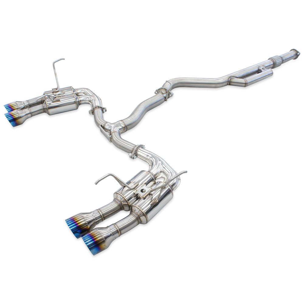 Invidia R400 Cat Back Exhaust - Straight Cut Titanium Blue Tips - Subaru WRX VB 22+ (Sedan) - Revzone