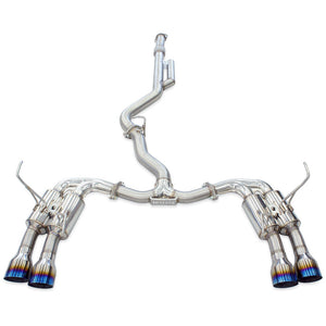 Invidia R400 Cat Back Exhaust - Straight Cut Titanium Blue Tips - Subaru WRX VB 22+ (Sedan)