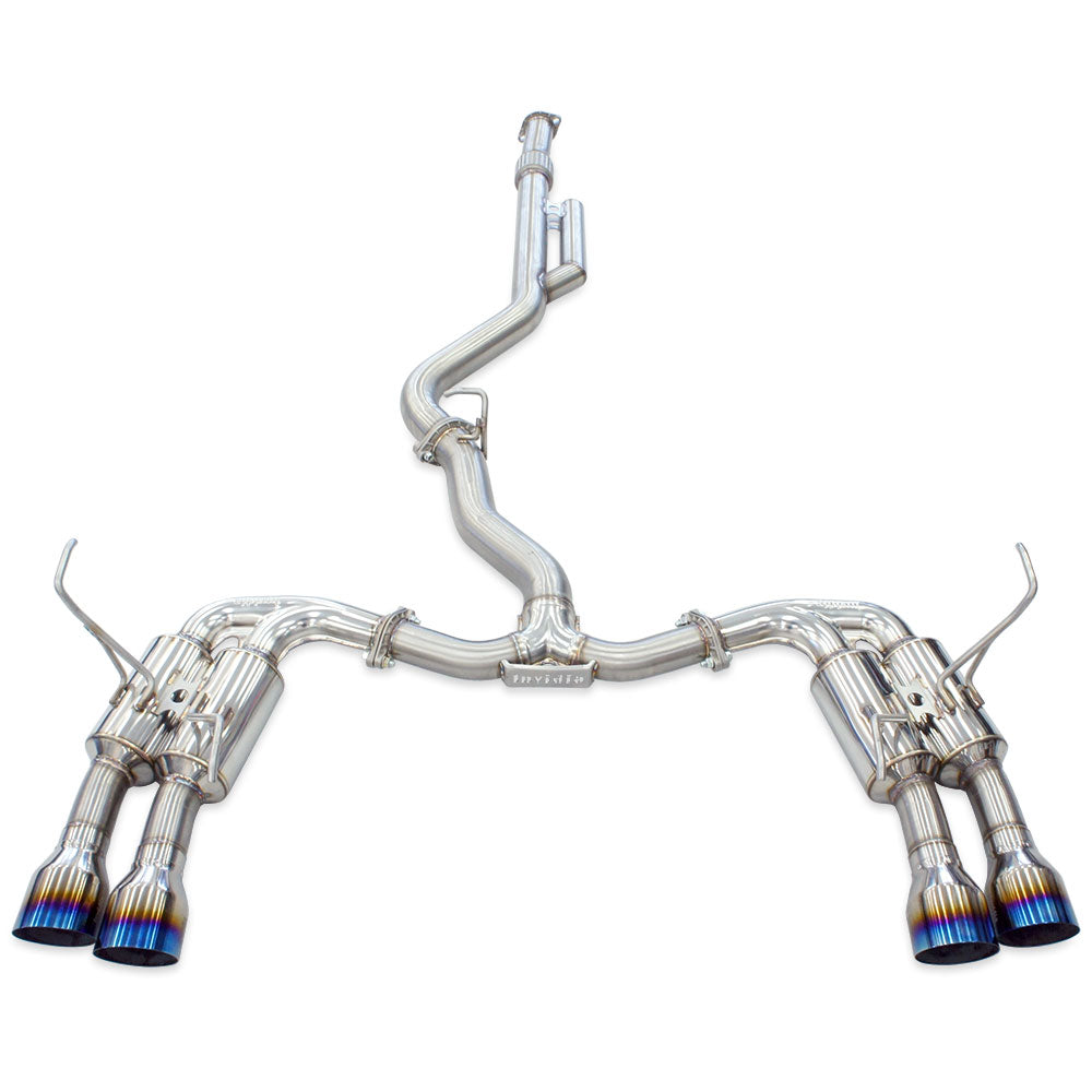 Invidia R400 Cat Back Exhaust - Straight Cut Titanium Blue Tips - Subaru WRX VB 22+ (Sedan) - Revzone