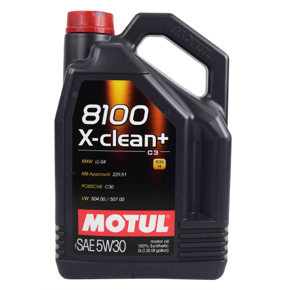 Motul 8100 X-clean+ 5W-30 100% Synthetic Engine Oil - 5L - Revzone