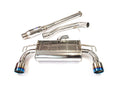 Invidia Q300 O2 Housing Back Exhaust - Rolled Titanium Blue Tips - Mitsubishi Evo X CZ4A - Revzone