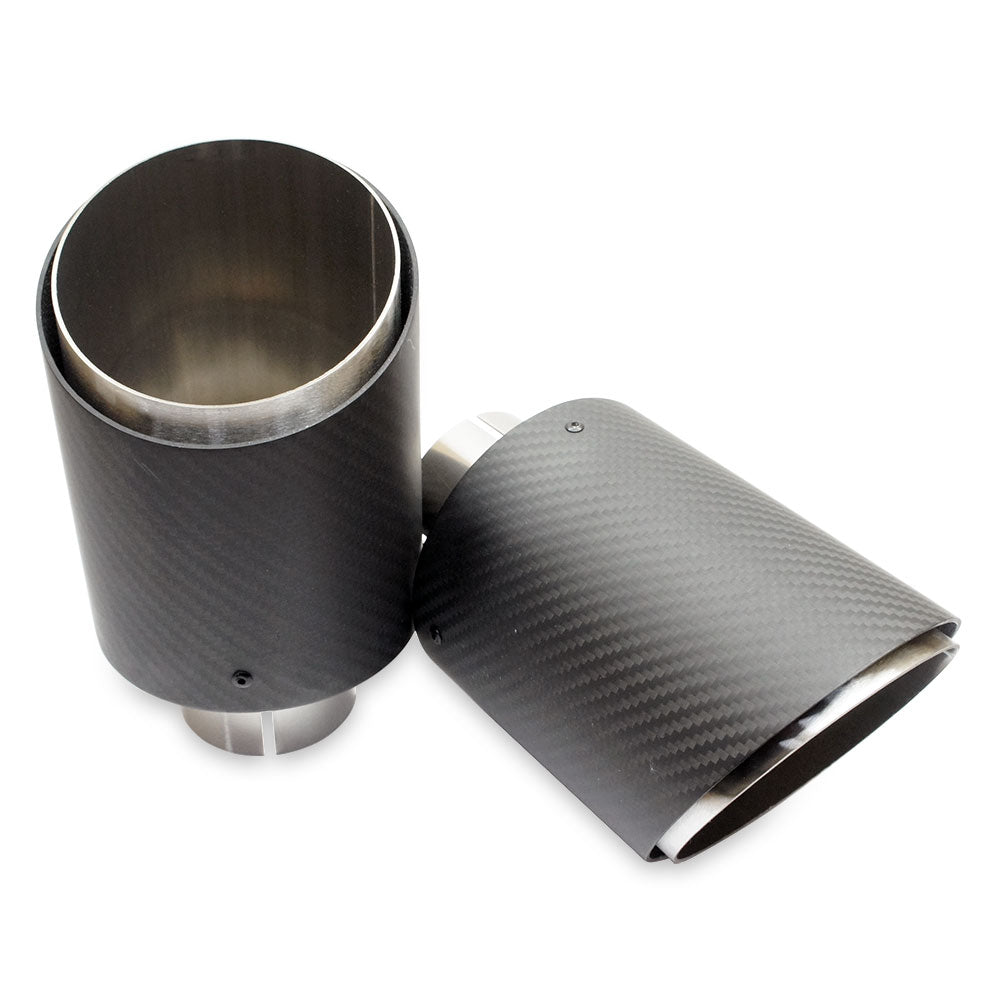 Invidia Down Pipe/Front Pipe w/High Flow Cat - PSR Carbon Fibre Tips - Mitsubishi Evo X CZ4A - Revzone