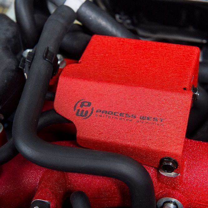 Process West Boost Solenoid Cover Red for Subaru STI 08-21 [PWED01R] - Revzone