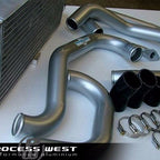 Process West Front Mount Intercooler Kit w/Silver Core, Black Piping for Subaru WRX/STI GC8 97-00 [PWFMIC01] - Revzone