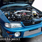 Process West Front Mount Intercooler Kit w/Silver Core, Black Piping for Subaru WRX/STI GC8 97-00 [PWFMIC01] - Revzone