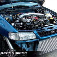 Process West Front Mount Intercooler Kit w/Silver Core, Black Piping for Subaru WRX/STI GC8 97-00 [PWFMIC01] - Revzone