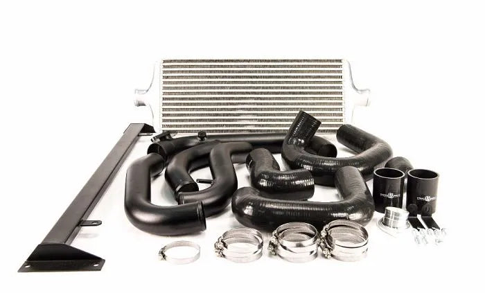 Process West Front Mount Intercooler Kit w/Silver Core, Black Piping for Subaru WRX 08-14 [PWFMIC04] - Revzone