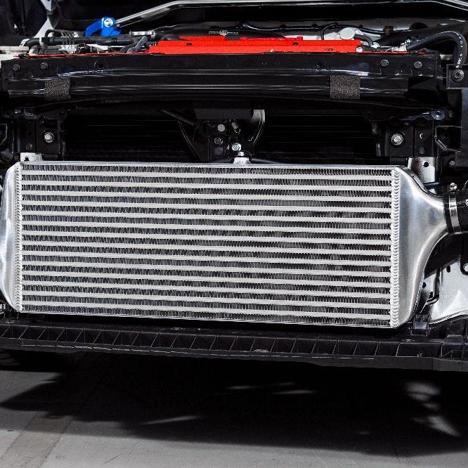 Process West Front Mount Intercooler Kit w/Silver Core, Black Piping for Subaru STI VAB 15-21 [PWFMIC08] - Revzone