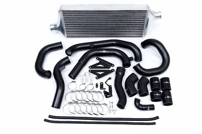 Process West Front Mount Intercooler Kit w/Silver Core, Black Piping for Subaru STI VAB 15-21 [PWFMIC08] - Revzone