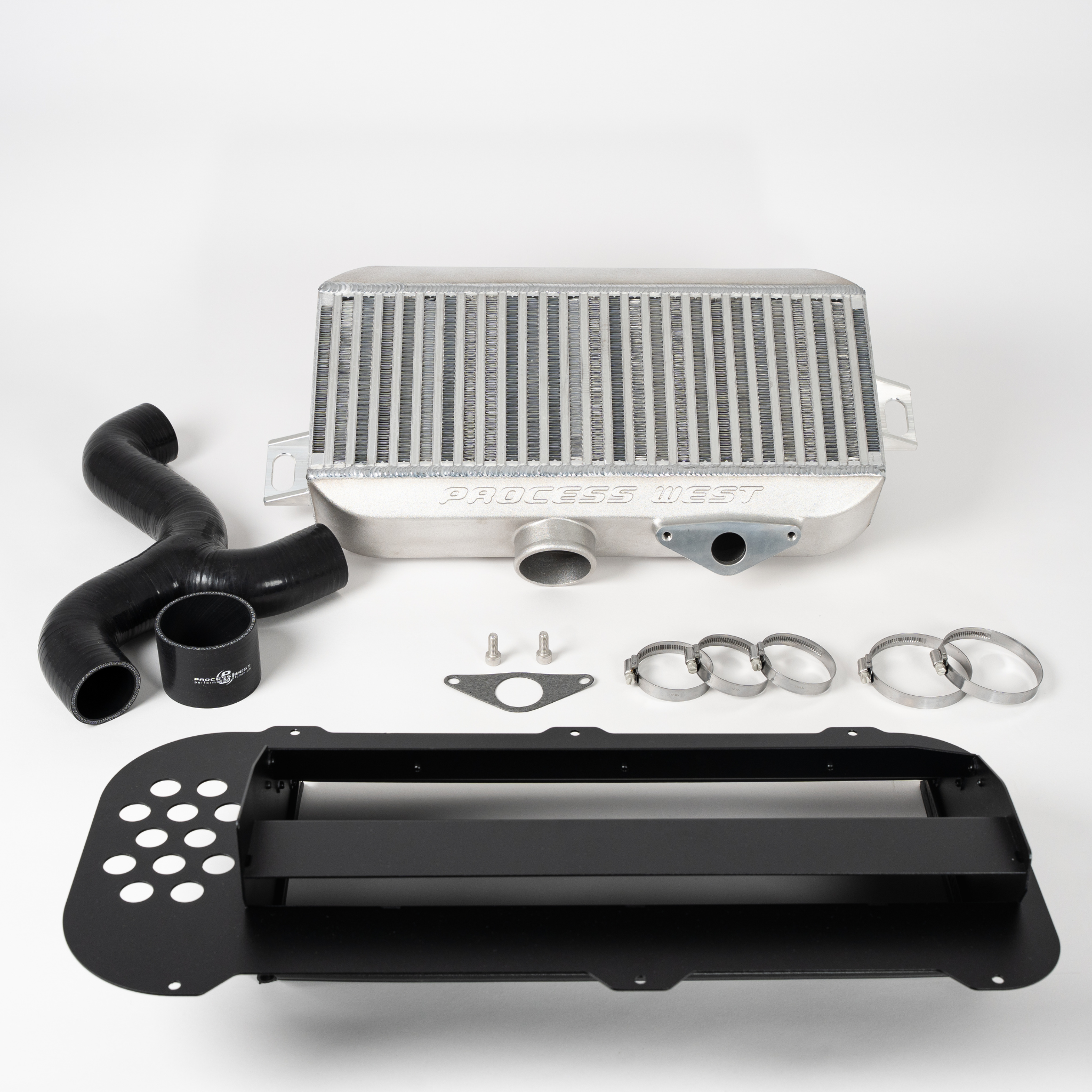Process West Top Mount Intercooler Kit - Subaru 04-07 Forester XT (with 02 STI Bonnet Scoop) - Silver