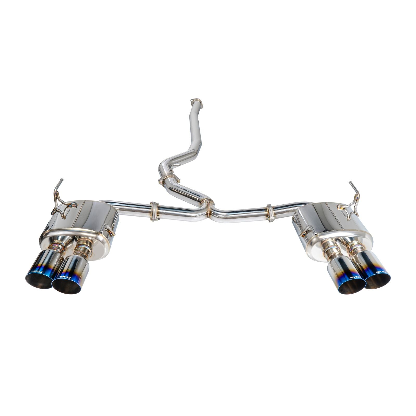 Remark Cat-Back Exhaust Burnt Stainless 4" Quad Tips (Resonated) - Subaru WRX/WRX STI VA 15-21