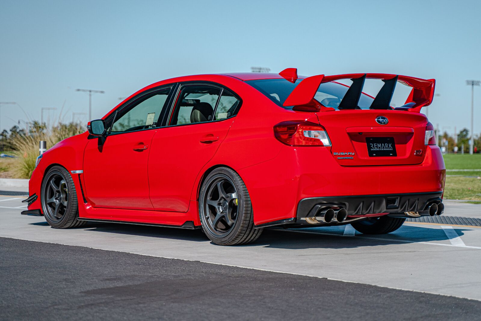 Remark Cat-Back Exhaust Burnt Stainless 4" Quad Tips (Resonated) - Subaru WRX/WRX STI VA 15-21
