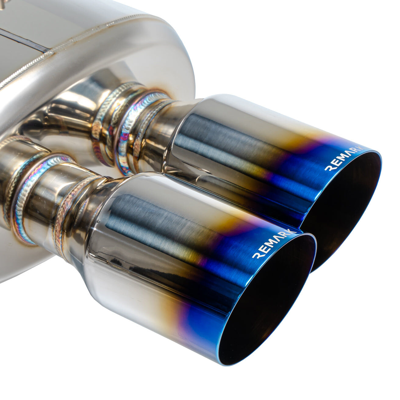 Remark Cat-Back Exhaust Burnt Stainless 4" Quad Tips (Non-Resonated) - Subaru WRX/WRX STI VA 15-21