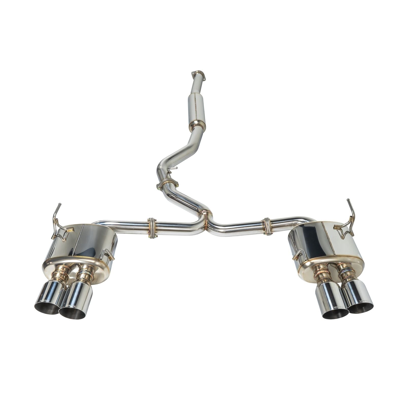 Remark Cat-Back Exhaust Stainless Single 4" Quad Tips (Non-Resonated) - Subaru WRX/WRX STI VA 15-21