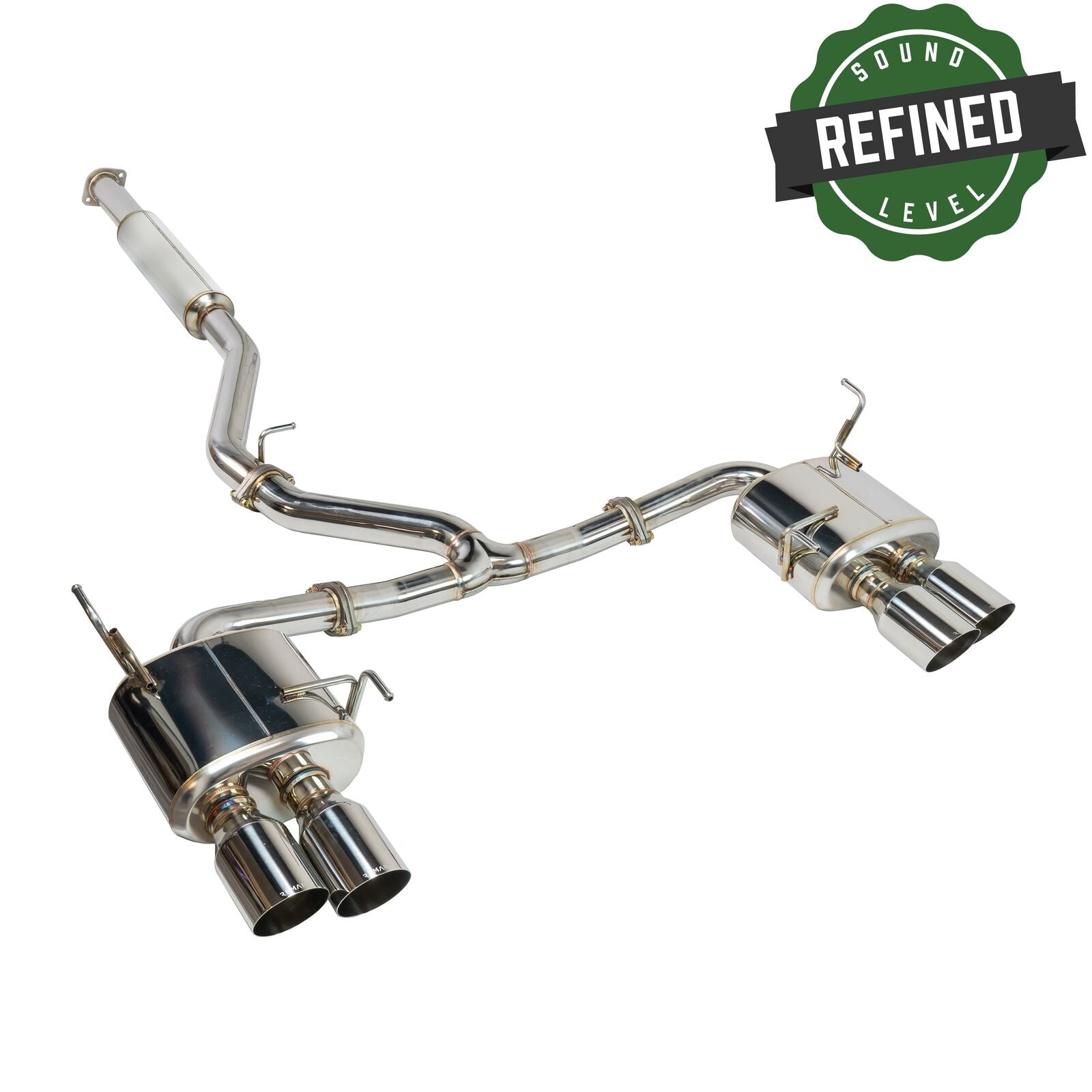 Remark Cat-Back Exhaust Stainless Single 4" Quad Tips (Resonated) - Subaru WRX VB 22+ (RK-C4076S-02C) - Remark - Revzone