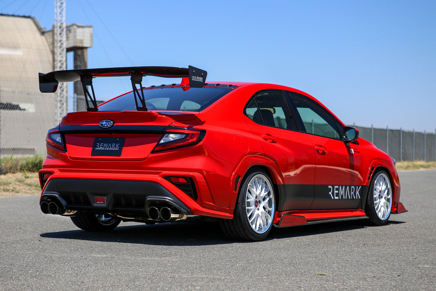 Remark Cat-Back Exhaust Stainless Single 4" Quad Tips (Resonated) - Subaru WRX VB 22+