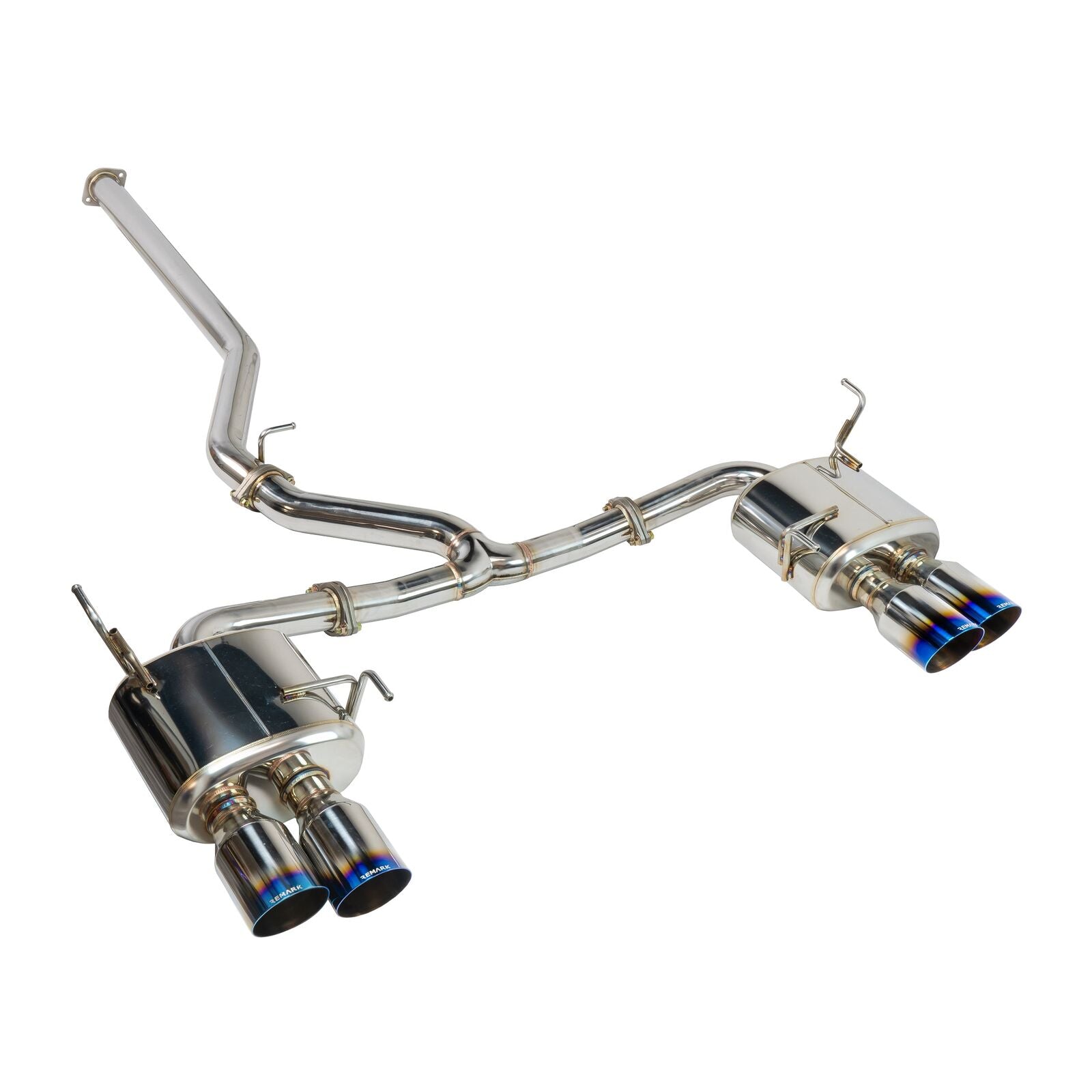 Remark Cat-Back Exhaust Burnt Stainless 4" Quad Tips (Non-Resonated) - Subaru WRX VB 22+ (RK-C4076S-02T) - Remark - Revzone