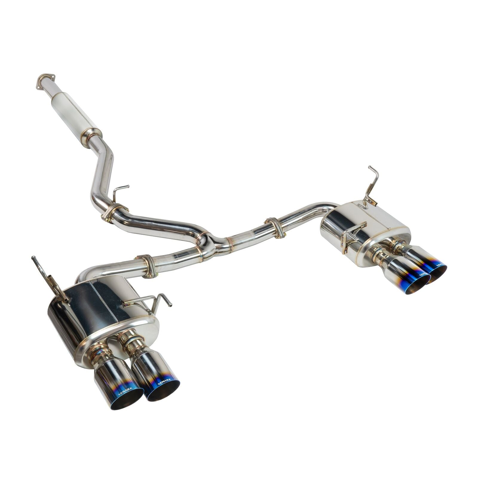 Remark Cat-Back Exhaust Burnt Stainless 4" Quad Tips (Resonated) - Subaru WRX VB 22+ (RK-C4076S-02TC) - Remark - Revzone