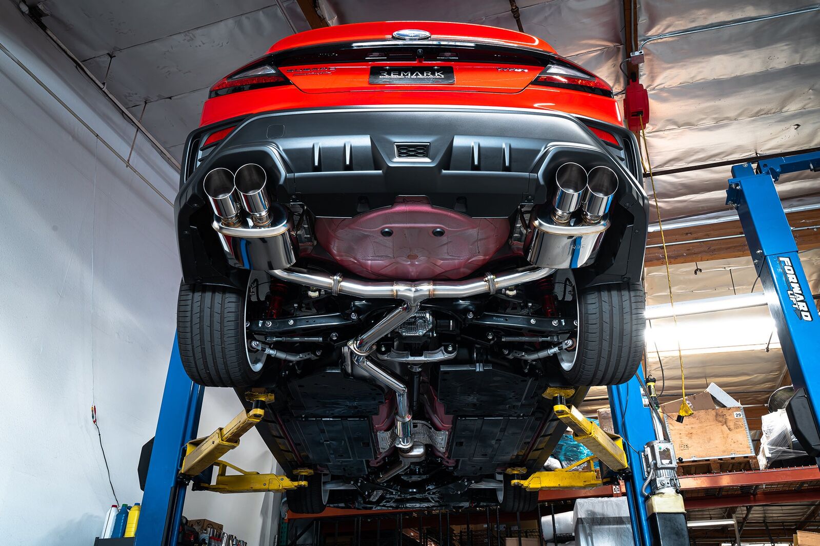 Remark Cat-Back Exhaust Burnt Stainless 4" Quad Tips (Resonated) - Subaru WRX VB 22+