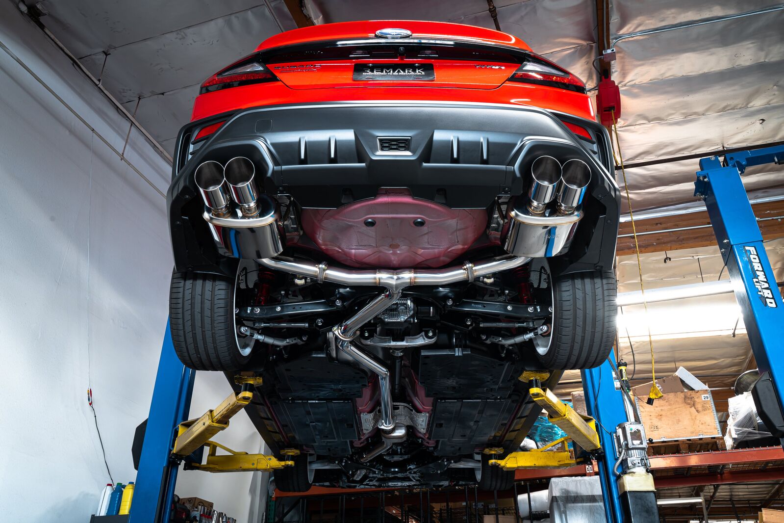 Remark Cat-Back Exhaust Stainless Single 4" Quad Tips (Non-Resonated) - Subaru WRX VB 22+