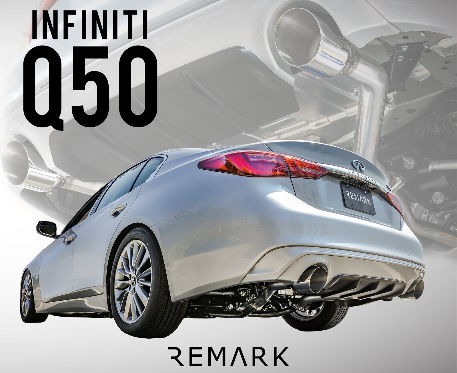 Remark Axle-Back Exhaust Burnt Stainless Double Wall Tip - Infiniti Q50 V37 14+