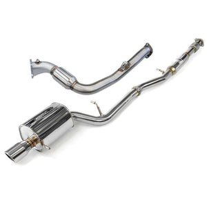 Invidia Q300 Turbo Back Exhaust - Rolled Polished Stainless Tips - Subaru WRX/STI GD 01-07
