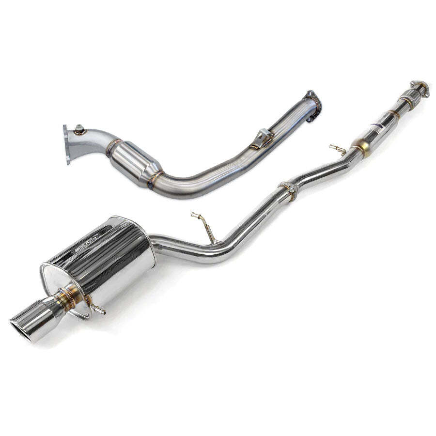 Invidia Q300 Turbo Back Exhaust - Rolled Polished Stainless Tips - Subaru WRX/STI GD 01-07 - Revzone