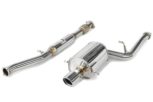 Invidia Q300 Turbo Back Exhaust - Rolled Titanium Blue Tips - Subaru WRX/STI GD 01-07