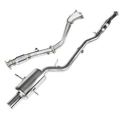 Invidia G200 Turbo Back Exhaust w/Hyperflow Down Pipe - Rolled Polished Stainless Tips - Subaru Forester XT SG 03-08