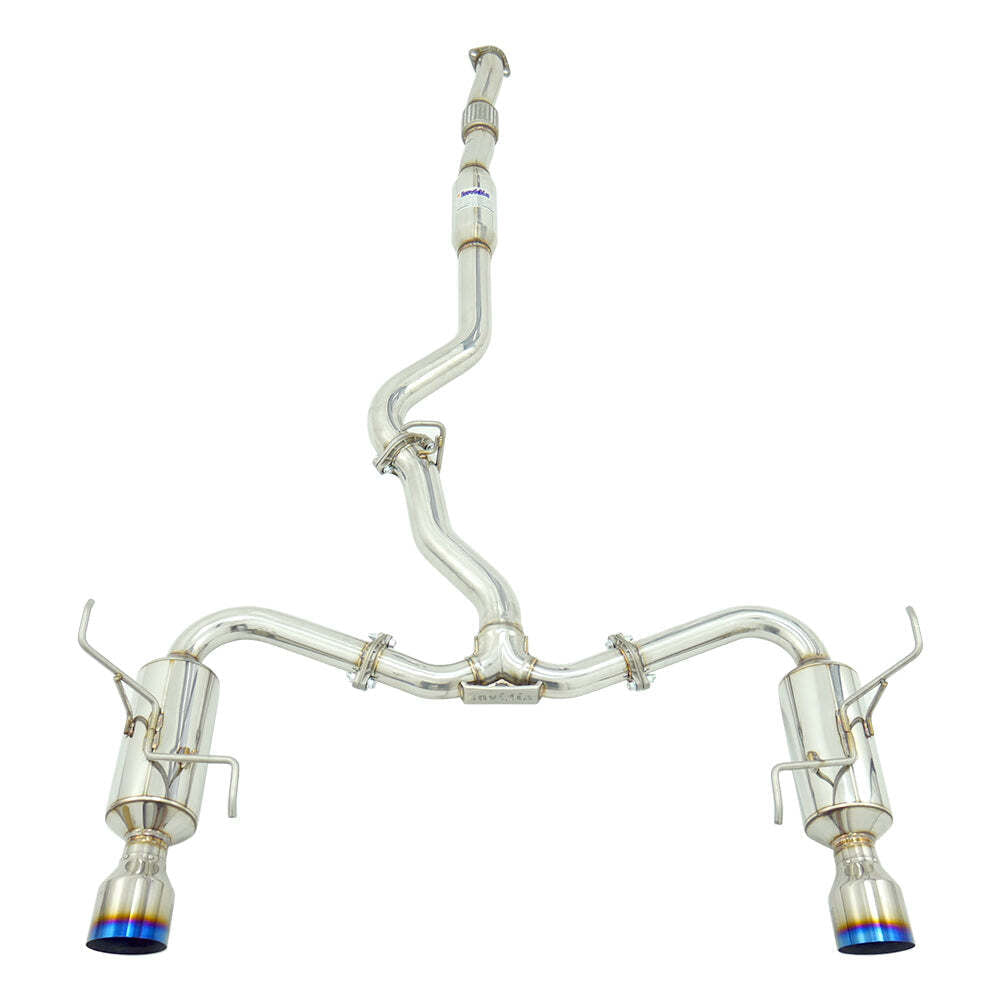 Invidia R400 Turbo Back Exhaust - Straight Cut Polished Stainless Tips - Subaru WRX 08-10 Sedan/Forester XT SH - Revzone