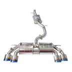 Invidia R400 Valved Turbo Back Exhaust w/Oval Tips - Rolled Titanium Blue Tips - VW Golf R Mk7 - Revzone