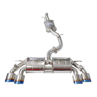 Invidia R400 Valved Turbo Back Exhaust w/Oval Tips - Rolled Titanium Blue Tips - VW Golf R Mk7 - Revzone