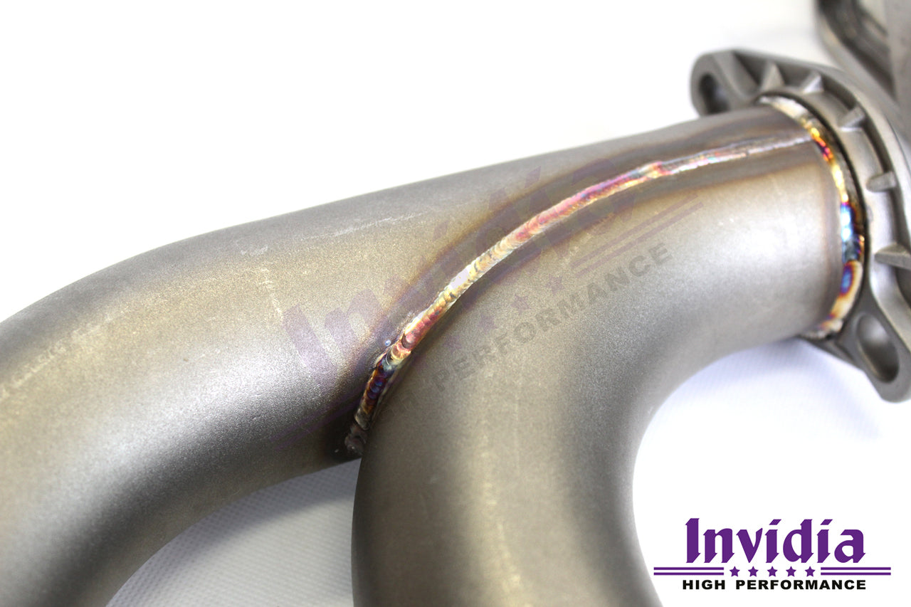 Invidia Q300 Non-Valved Turbo Back Exhaust w/Oval Tips - Rolled Polished Stainless Tips - VW Golf R Mk7 - Revzone