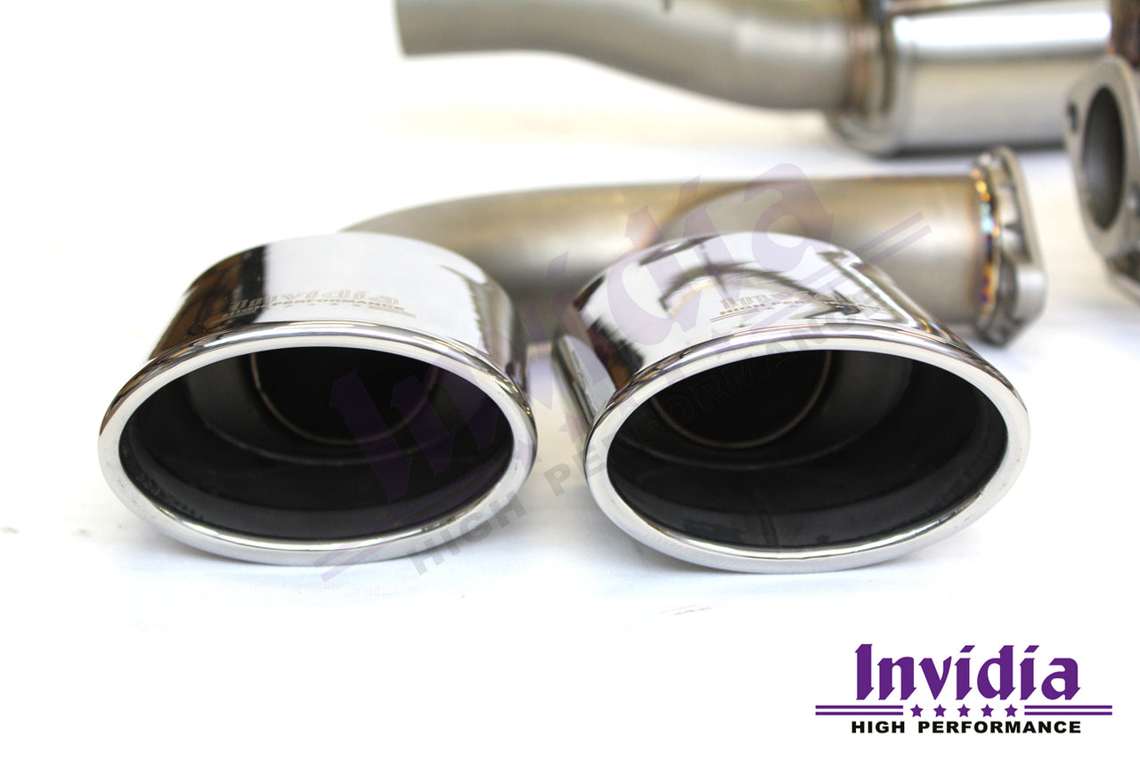 Invidia Q300 Non-Valved Turbo Back Exhaust w/Oval Tips - Rolled Polished Stainless Tips - VW Golf R Mk7 - Revzone
