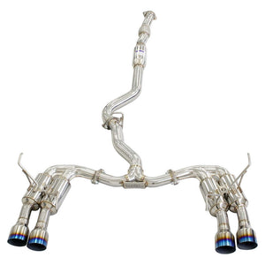 Invidia R400 Turbo Back Exhaust - Straight Cut Polished Stainless Tips - Subaru WRX 15-21 (6MT)