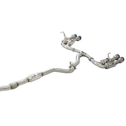 Invidia R400 Turbo Back Exhaust - Straight Cut Titanium Blue Tips - Subaru WRX 15-21 (6MT)