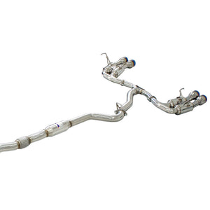 Invidia R400 Turbo Back Exhaust - Straight Cut Titanium Blue Tips - Subaru WRX 15-21 (CVT Auto)