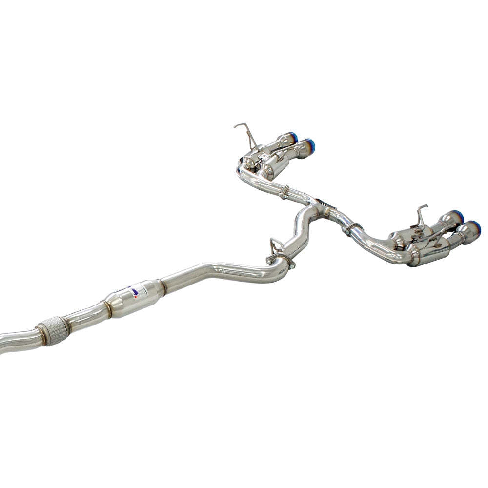 Invidia R400 Turbo Back Exhaust - Straight Cut Titanium Blue Tips - Subaru WRX 15-21 (CVT Auto) - Revzone