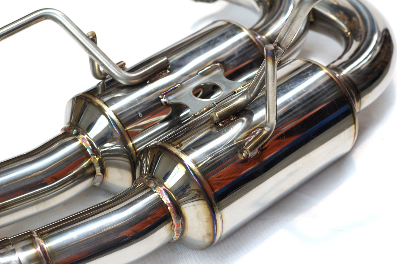 Invidia R400 Turbo Back Exhaust - Straight Cut Titanium Blue Tips - Subaru WRX 15-21 (6MT) - Revzone