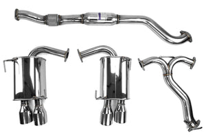 Invidia Q300 Turbo Back Exhaust - Straight Cut Titanium Blue Tips - Subaru WRX 15-21 (6MT)