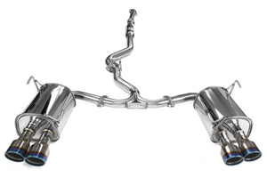Invidia Q300 Turbo Back Exhaust - Straight Cut Titanium Blue Tips - Subaru WRX 11-14/STI 11-21 (5MT/6MT)