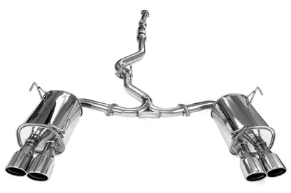 Invidia Q300 Turbo Back Exhaust - Rolled Polished Stainless Tips - Subaru WRX 11-14/STI 11-21 (5MT/6MT)