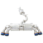Invidia R400 Valved Turbo Back Exhaust w/Round Tips - Rolled Titanium Blue Tips - VW Golf R Mk7.5 - Revzone