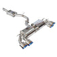 Invidia R400 Valved Turbo Back Exhaust w/Round Tips - Rolled Titanium Blue Tips - VW Golf R Mk7.5