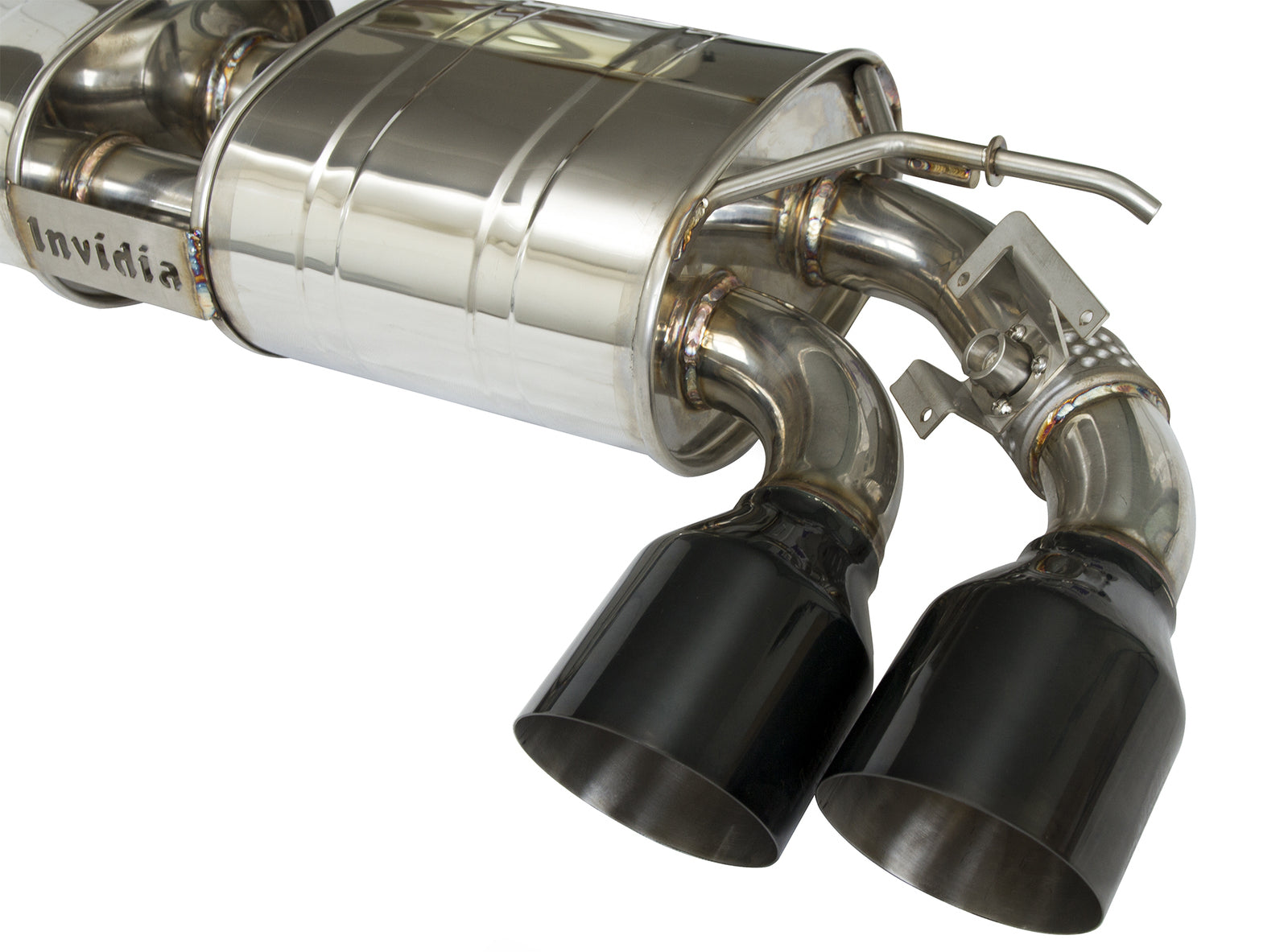 Invidia R400 Valved Turbo Back Exhaust w/Round Tips - Straight Cut Black Stainless Tips - VW Golf R Mk7.5 - Revzone